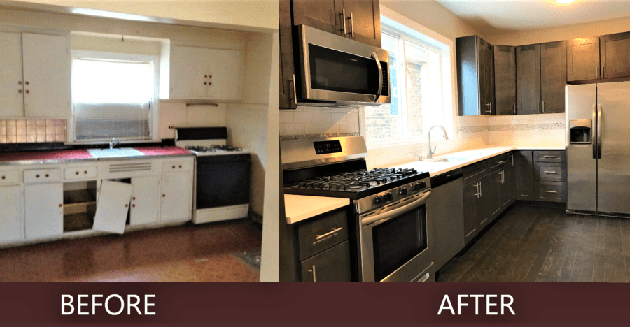 Kitchen before and after